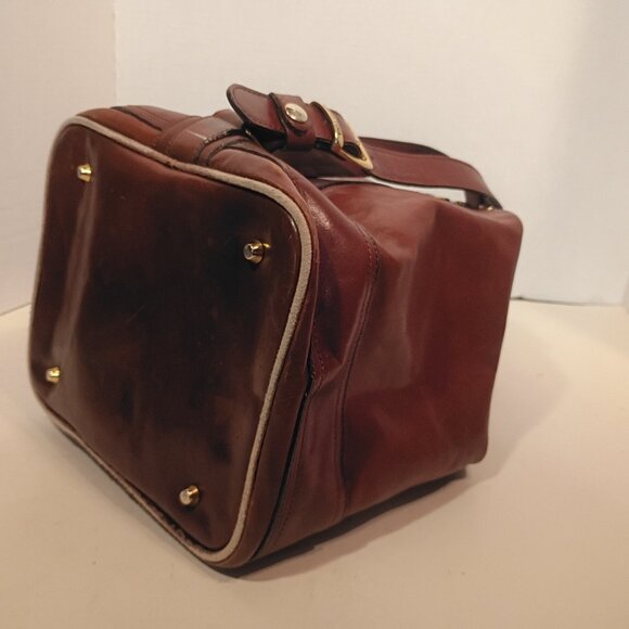 Vintage VALENTINA Brown Leather Bucket Sling Pack Made in Italy - Picture 12 of 15